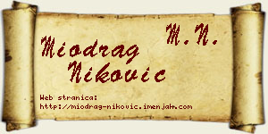 Miodrag Niković vizit kartica